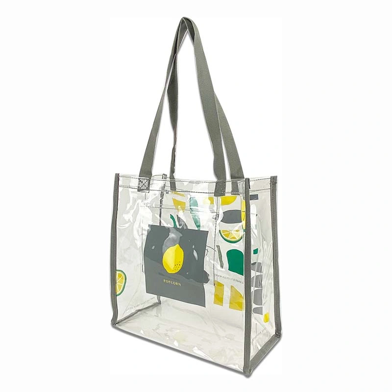 Printed Clear PVC Tote Bag Stadium Approved for Man and Women