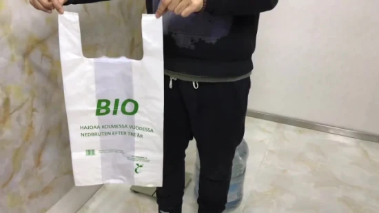 Compostabile Biodegradabile Immondizia Coulisse Chiusura a zip Spazzatura Cacca di cane Pannolini PLA LDPE HDPE Produttore di imballaggi alimentari Gilet stampato personalizzato T